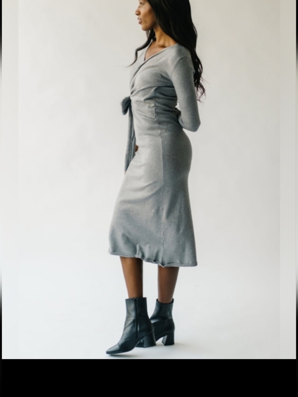 NWT Piper And Scoot Heather Gray Sweater Dress By Polagram - Picture 2 of 6